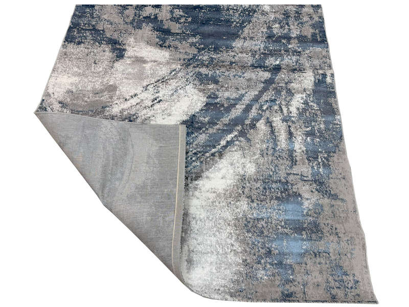 Modern Grey and Navy Machine Made Carpet 290 X 200 CM