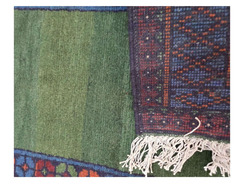 Fine Green Afghan Kunduz Hand-knotted Carpet 120 X 76 cm