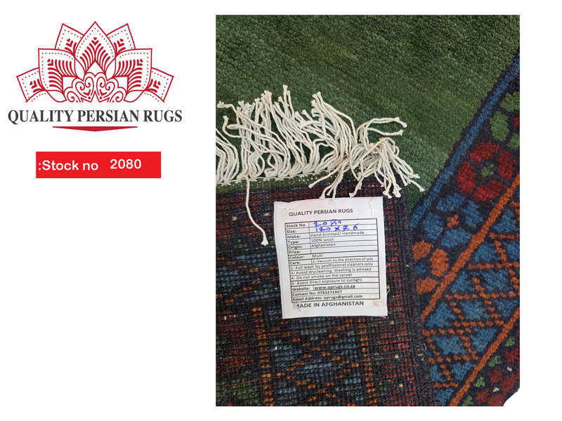 Fine Green Afghan Kunduz Hand-knotted Carpet 120 X 76 cm