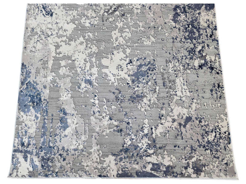 Modern Grey and Blue Machine Made Carpet 230 x 160 CM