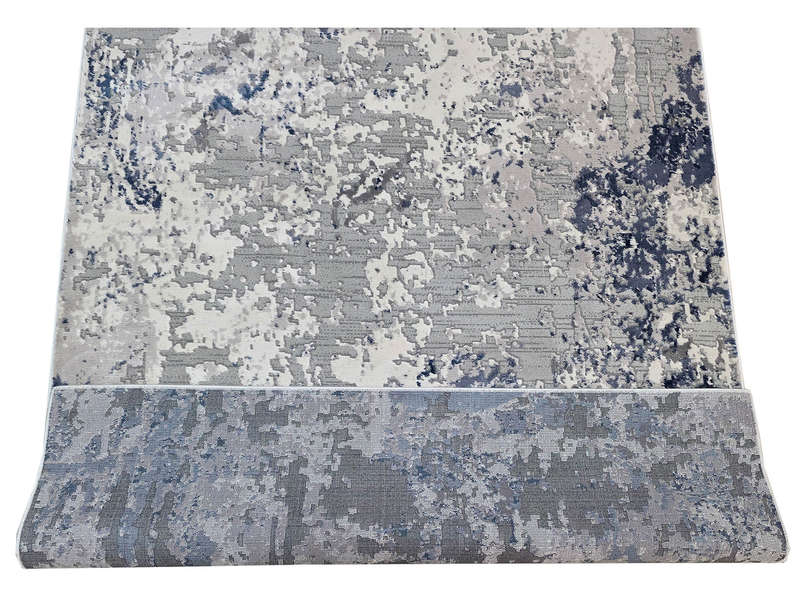 Modern Grey and Blue Machine Made Carpet 230 x 160 CM