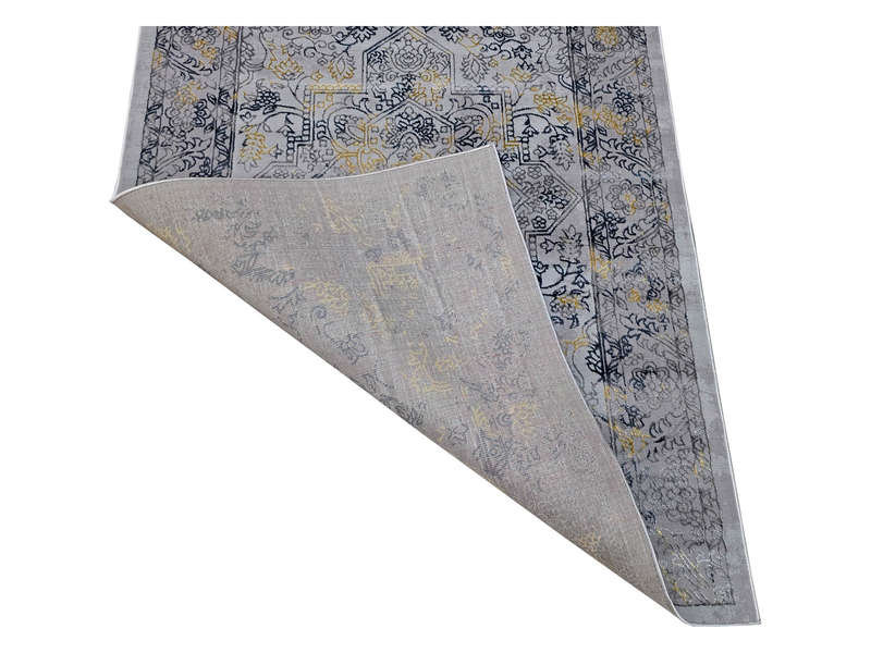 Modern Grey and Navy Machine Made Carpet 230 x 160 CM