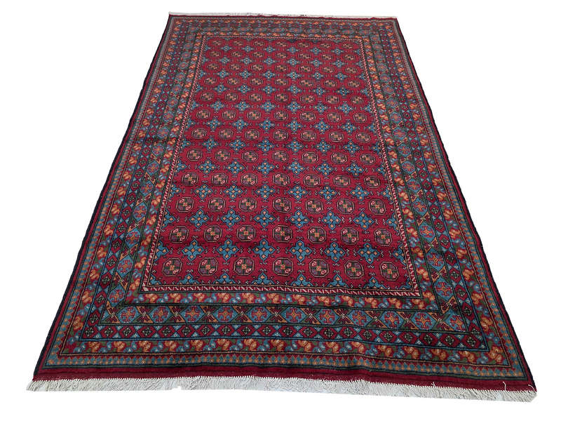 Afghan Kunduz Red Bukhara Design Carpet 305 x 193 CM