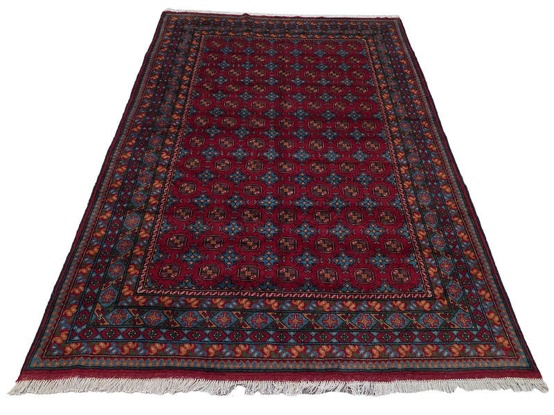 Afghan Kunduz Red Bukhara Design Carpet 305 x 193 CM