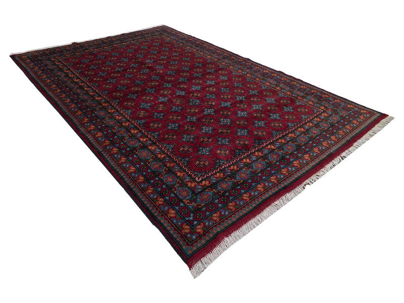 Afghan Kunduz Red Bukhara Design Carpet 305 x 193 CM