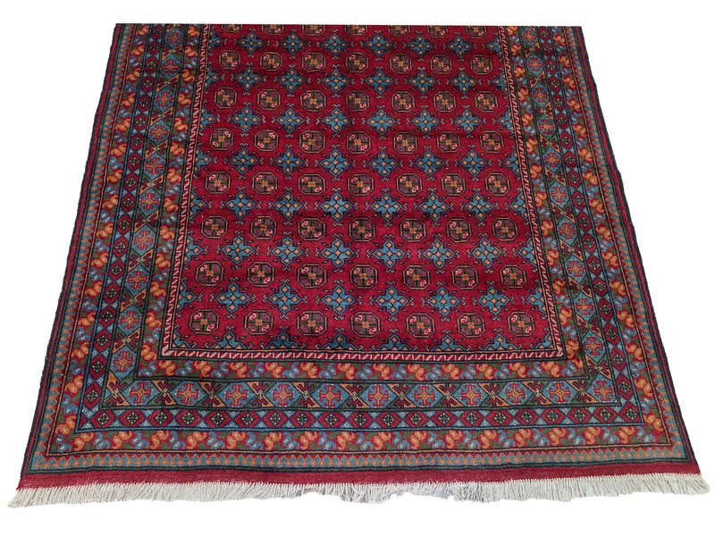 Afghan Kunduz Red Bukhara Design Carpet 305 x 193 CM