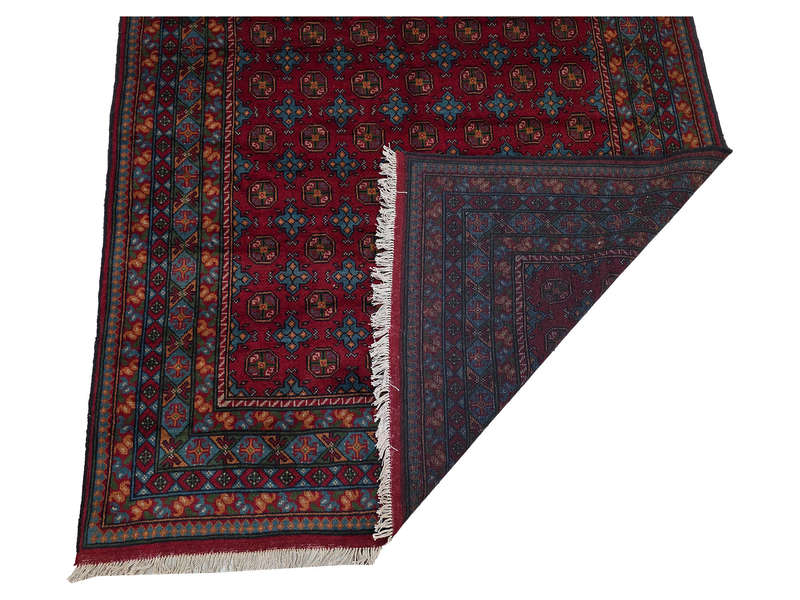 Afghan Kunduz Red Bukhara Design Carpet 305 x 193 CM