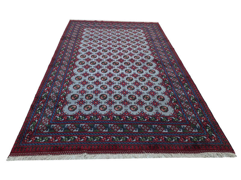 Rare Blue Afghan Kunduz Bukhara Carpet 298 x 200 CM