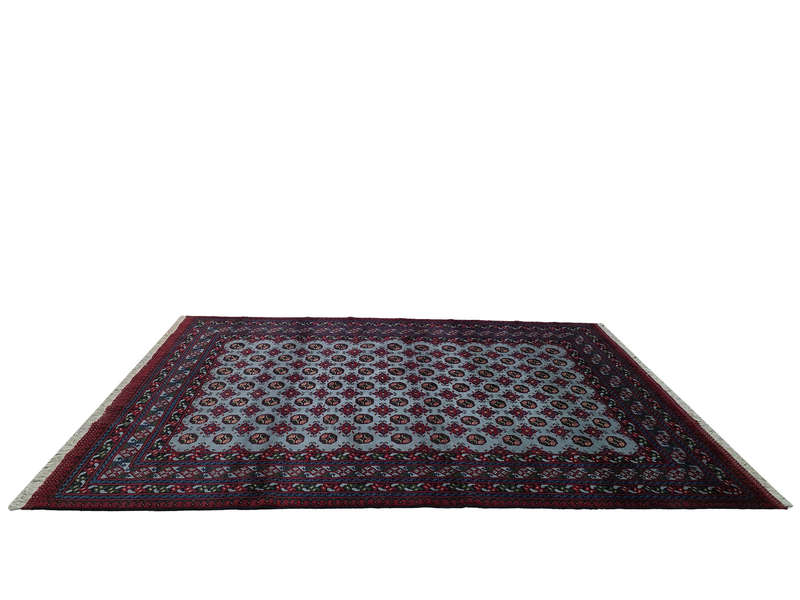 Rare Blue Afghan Kunduz Bukhara Carpet 298 x 200 CM