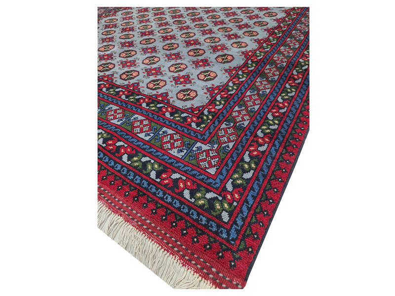 Rare Blue Afghan Kunduz Bukhara Carpet 298 x 200 CM