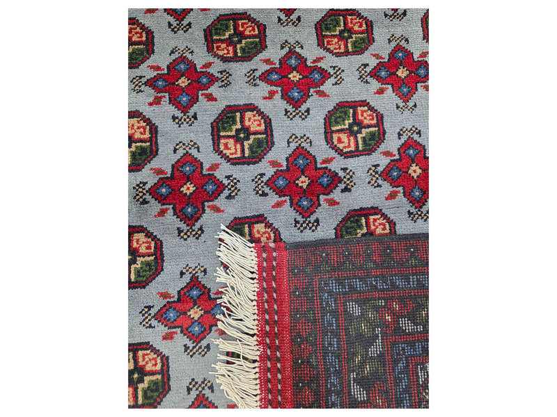 Rare Blue Afghan Kunduz Bukhara Carpet 298 x 200 CM