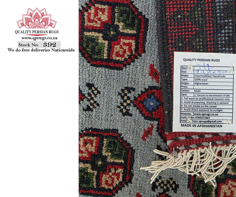 Rare Blue Afghan Kunduz Bukhara Carpet 298 x 200 CM