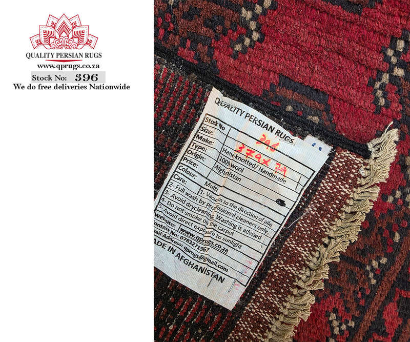 Stunning Red Afghan Handmade Runner 379 x 79 CM
