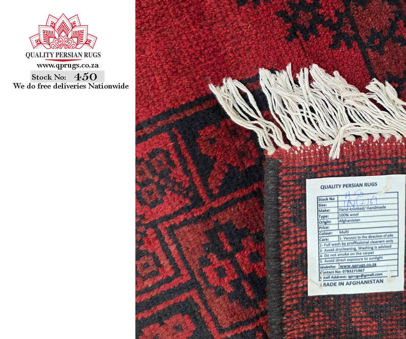 Gorgeous Red Afghan Elephant Foot Design Carpet 194 x 151 CM