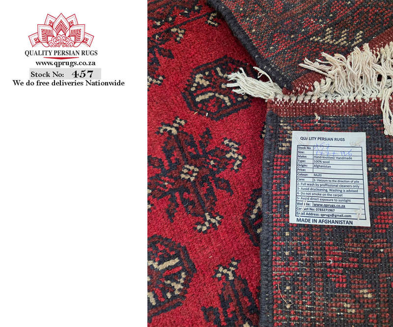 Stunning Red Afghan Bukhara Design Carpet 177 x 125 CM