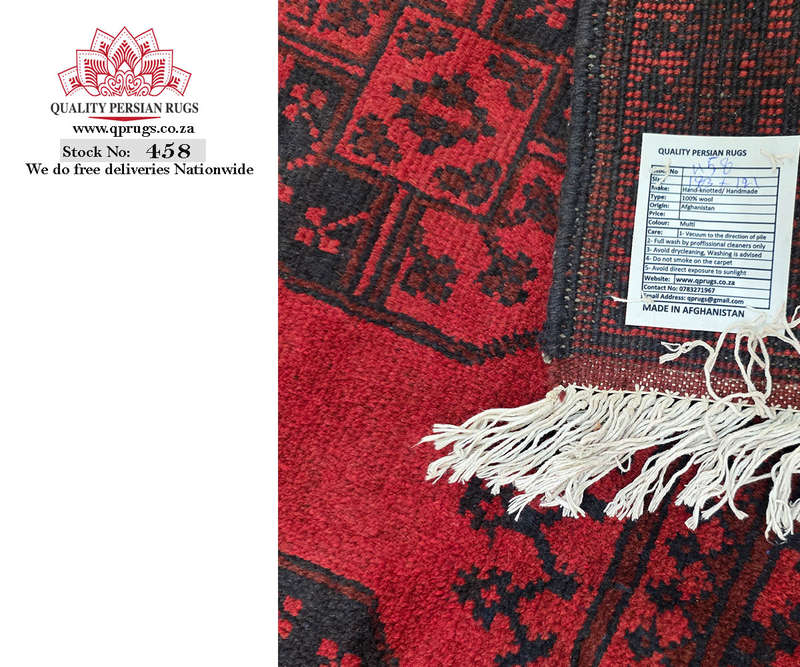 Fine Red Afghan Elephant Design Carpet 181 x 121 CM