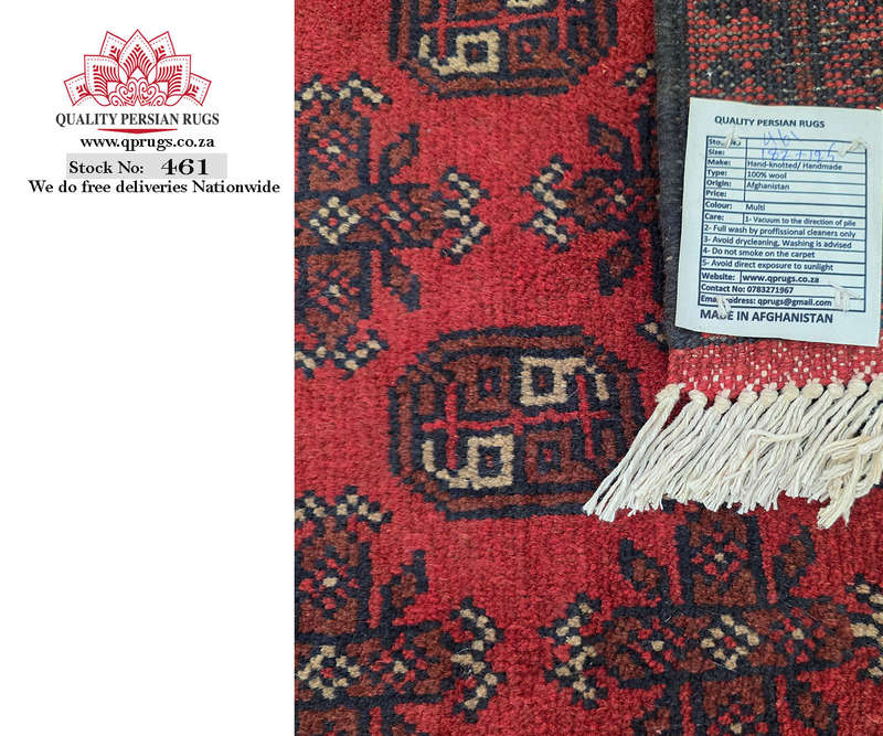 Stunning Red Afghan Bukhara Design Carpet 187 x 125 CM