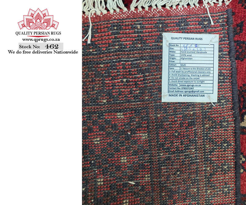 Gorgeous Red Afghan Bukhara Design Carpet 180 x 121 CM