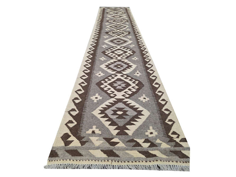Fine Afghan Natural Kilim runner 387 x 81 cm