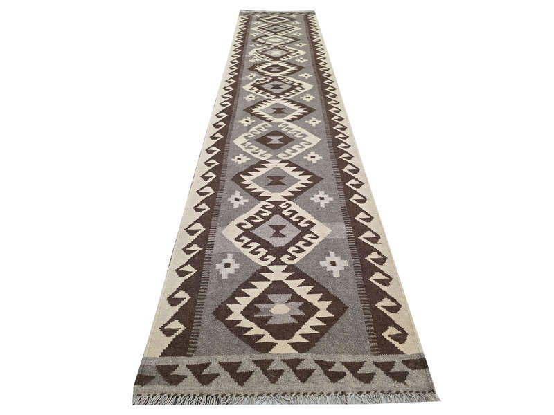 Stunning Afghan Natural Kilim runner 385 x 80 cm