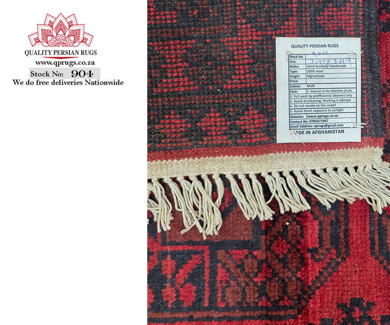 Beautiful Red Afghan Handmade Carpet 340 x 249 CM