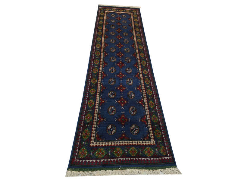 Beautiful Blue Kunduz carpet runner  292 x 76cm