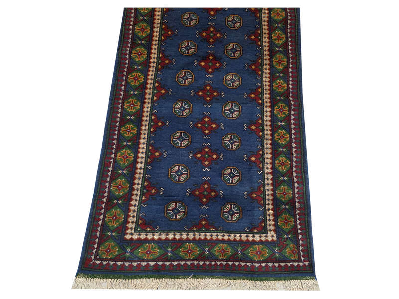 Beautiful Blue Kunduz carpet runner  292 x 76cm