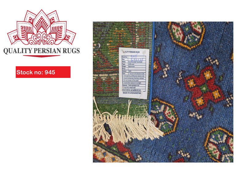 Beautiful Blue Kunduz carpet runner  292 x 76cm