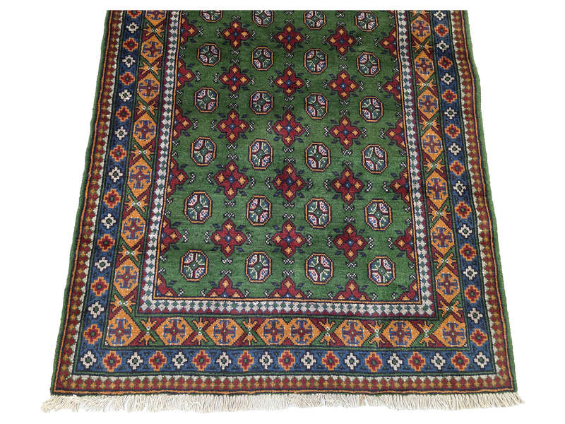 Fine Green Afghan Kunduz Bukhara Carpet 188 x 130 CM