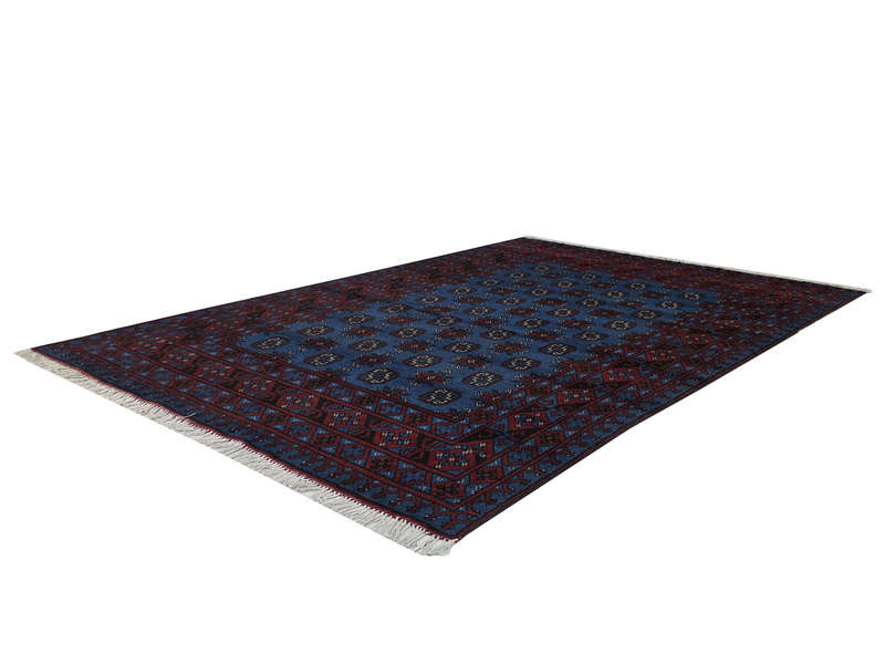 Fine blue Afghan Kunduz Carpet 250 x 160cm