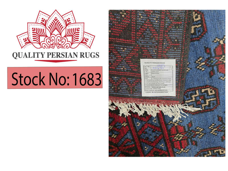 Fine blue Afghan Kunduz Carpet 250 x 160cm