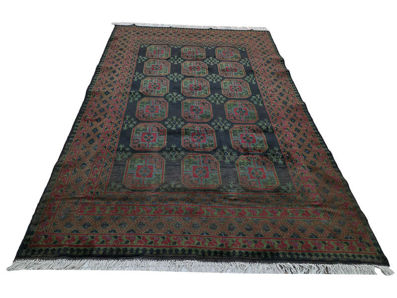 Rare Afghan Kunduz Elephant Foot Design Carpet 299 x 202 CM