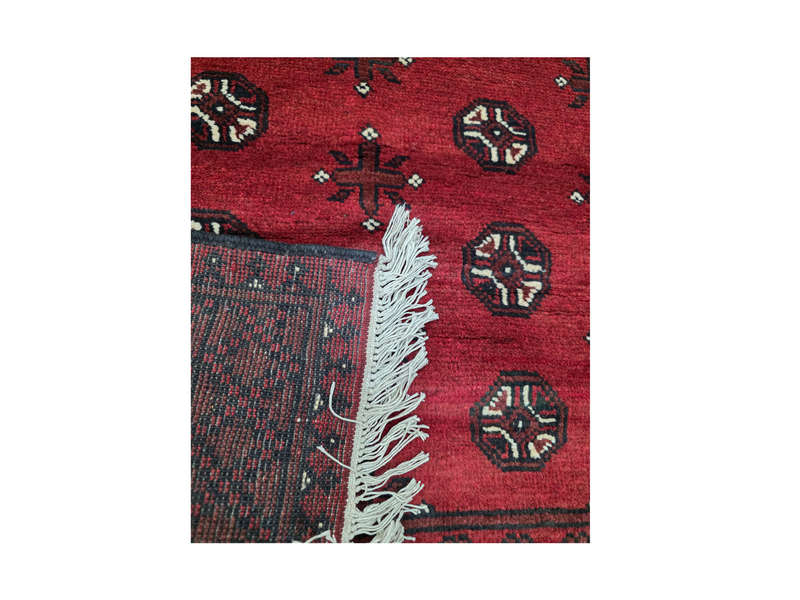 Red Afghan Hand-knotted Carpet 150 x 199cm