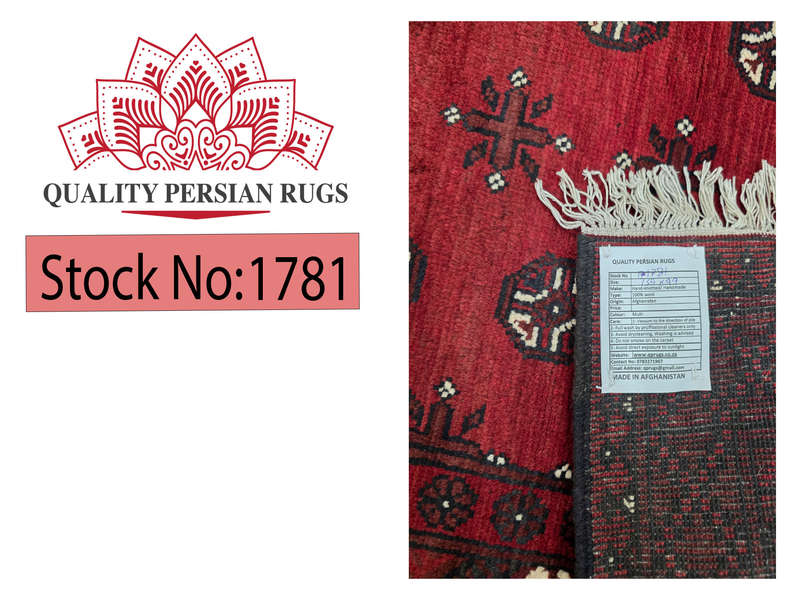 Red Afghan Hand-knotted Carpet 150 x 199cm