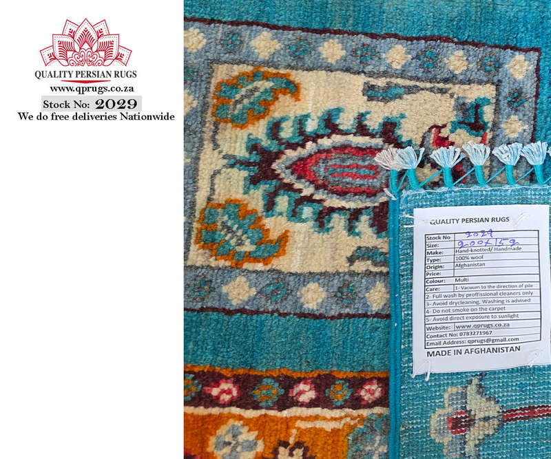 Beautiful Afghan Ariana Handmade Carpet 200 x 152 CM