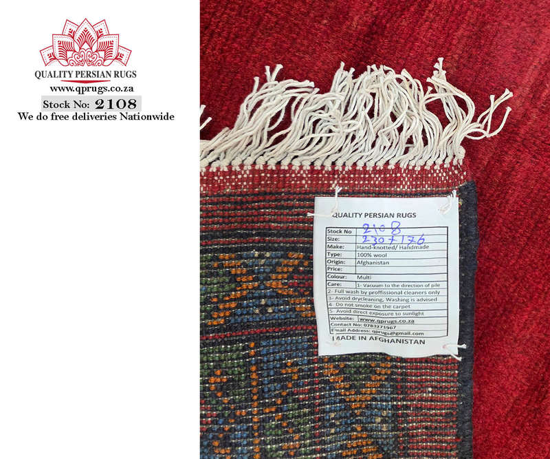 Gorgeous Afghan Kunduz Red Carpet 230 x 176 CM