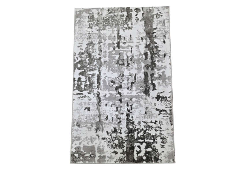 Grey Modern Machine Made Runner 300 x 80 CM