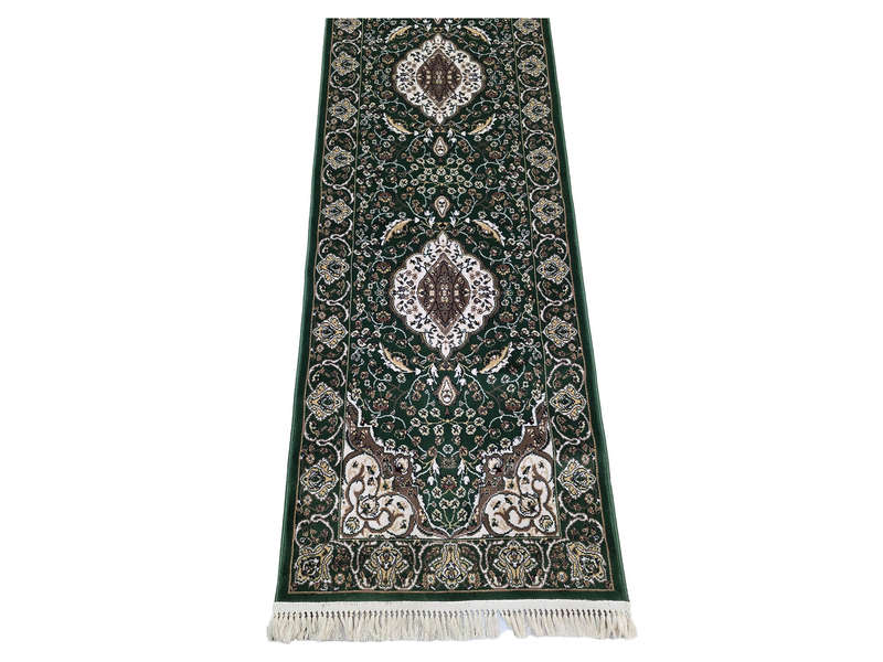 8 Meter Green Persian Style Machine Made Runner 800 x 80 CM