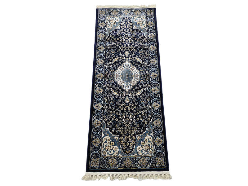 2 Meter Navy Machine Made Passage Runner 200 X 80 CM
