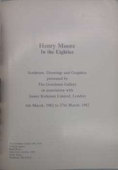 Henry Moore in the Eighties - Garrould, Ann (introduction)