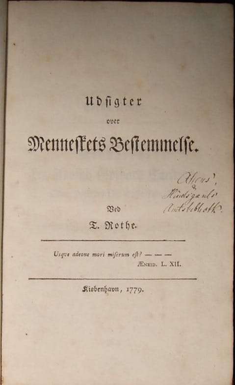 Udsigter over Mennestets Bestemmelse - T Rothe