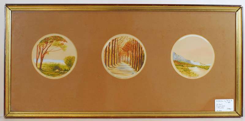 Three Circular Watercolours of the Cape - WHA