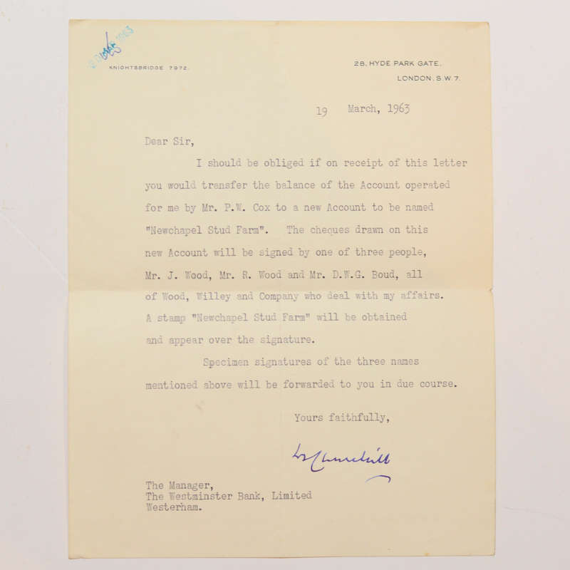A Typed Letter Signed by Winston Churchill - Churchill, Winston