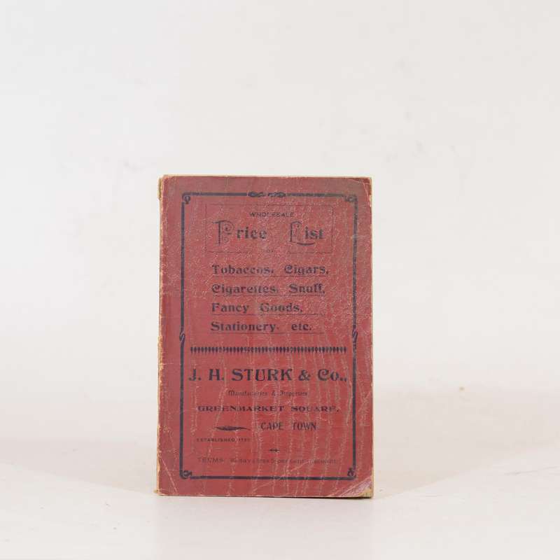 Wholesale Price List for Tobaccos, Cigarettes, Cigars, Stationery. - Sturk, J H