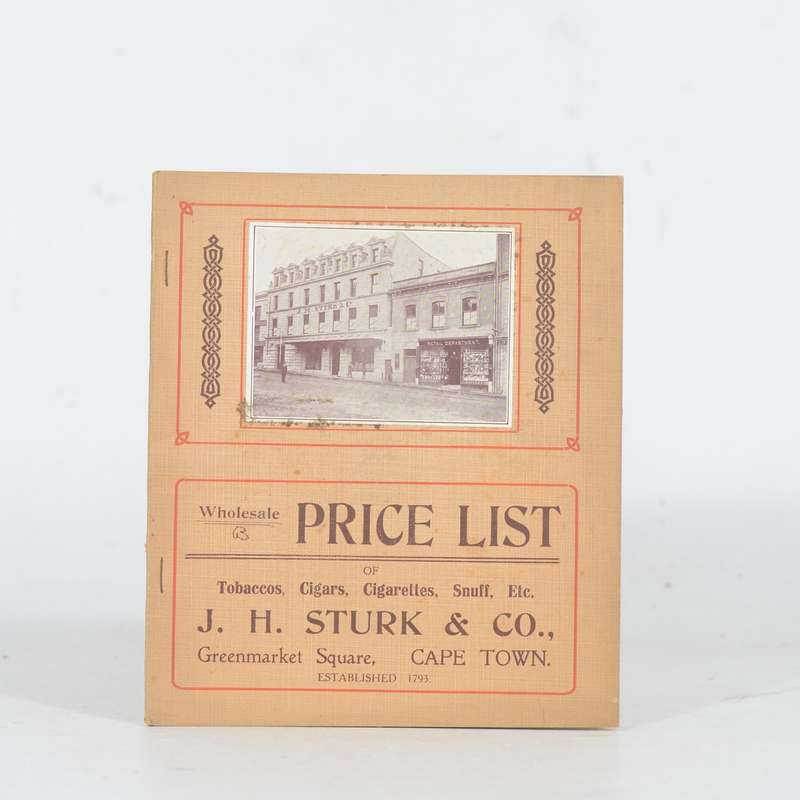 Wholesale Price List of Tobaccos, Cigars, Cigarettes, Snuff, etc - Sturk, J H