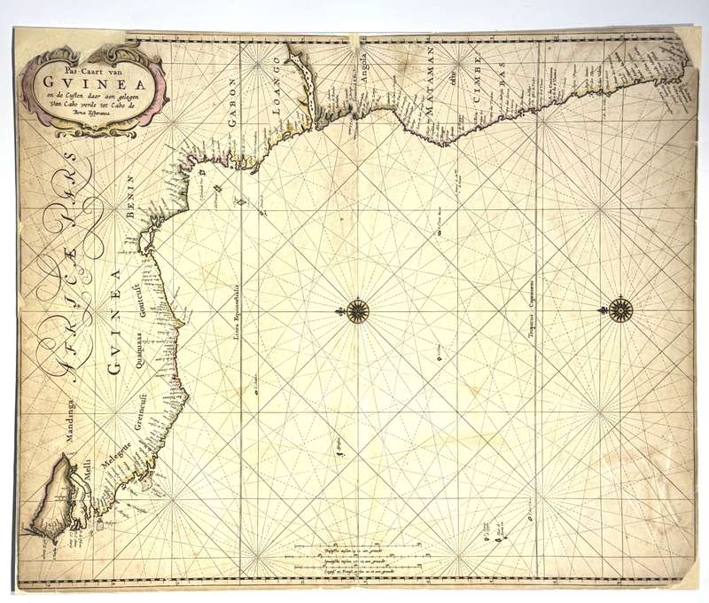 Pas-Caart van Guinea en de Custen dare aen gelegen Van Cabo Verde tot Cabo de Bona Esperanca - Go...
