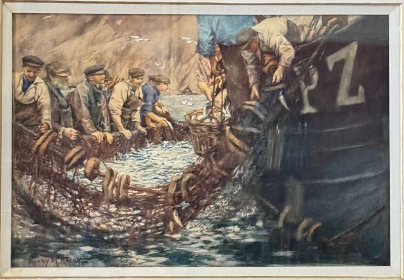 The Pilchard Seiners - Watercolour - Rheam, Henry M.