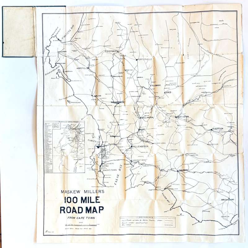 Maskew Miller's 100 Mile Road Map from Cape Town -