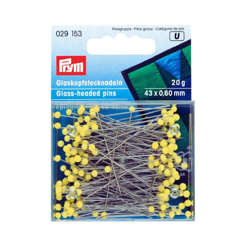 Prym Yellow glass headed pins