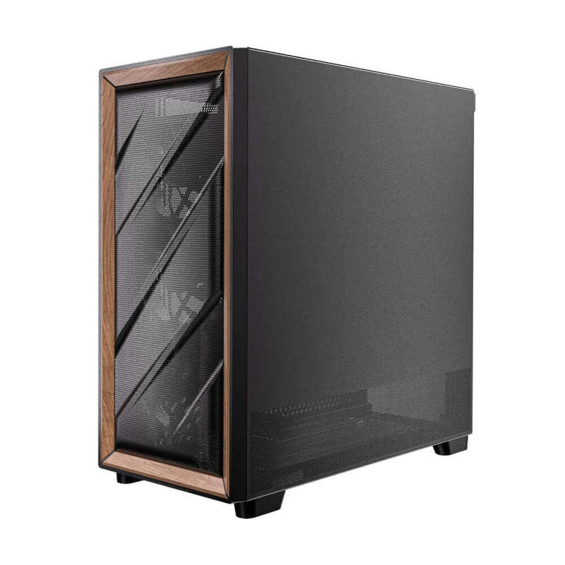 Antec FLUX ATX WOOD Mid Tower Gaming Chassis  Black